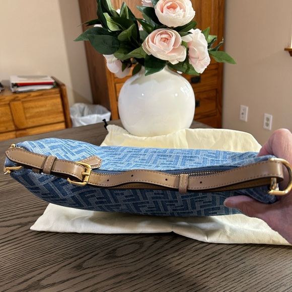 Fendi Light Blue Denim Fabric Fendigraphy Small Bag - Picture 8 of 11